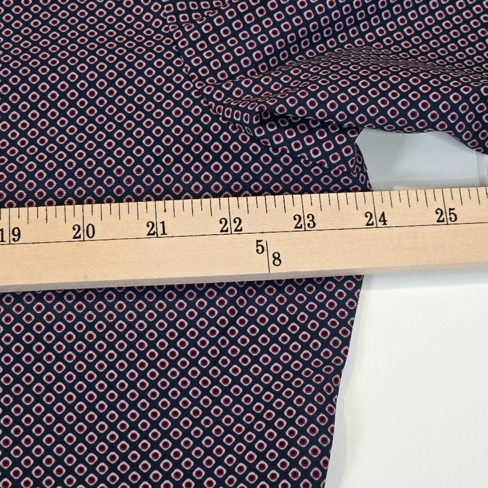 Mizzen+Main M Dress Shirt Navy Burgundy Print Leeward Standard Fit Performance - Picture 9 of 10